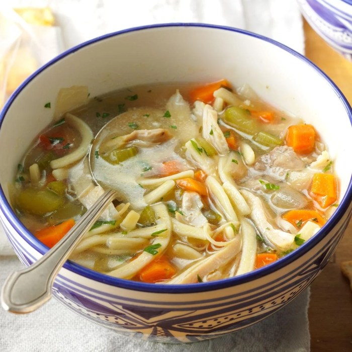 Soup chicken noodle recipe noodles broth homemade pot healthy warm good carrots easy winter tender meat nourishing celery soul onions